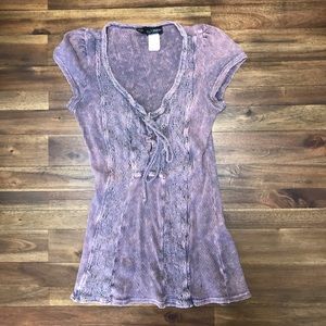 Buckle Daytrip Pink Lace Up Ribbed Tee